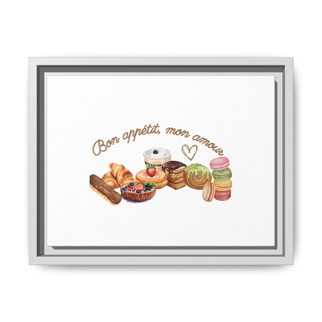 French Desserts Canvas Wall Art: Bon Appétit Mon Amour Kitchen Decor