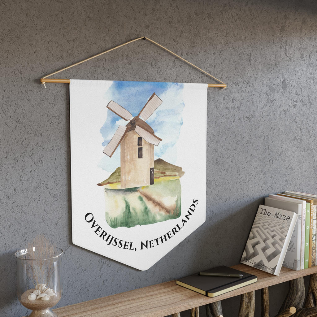 Netherlands Pennant Banner • Dutch Wall Art • Windmill Home Decor • Holland Travel Gift • Netherlands Souvenir • Amsterdam Wall Overijssel