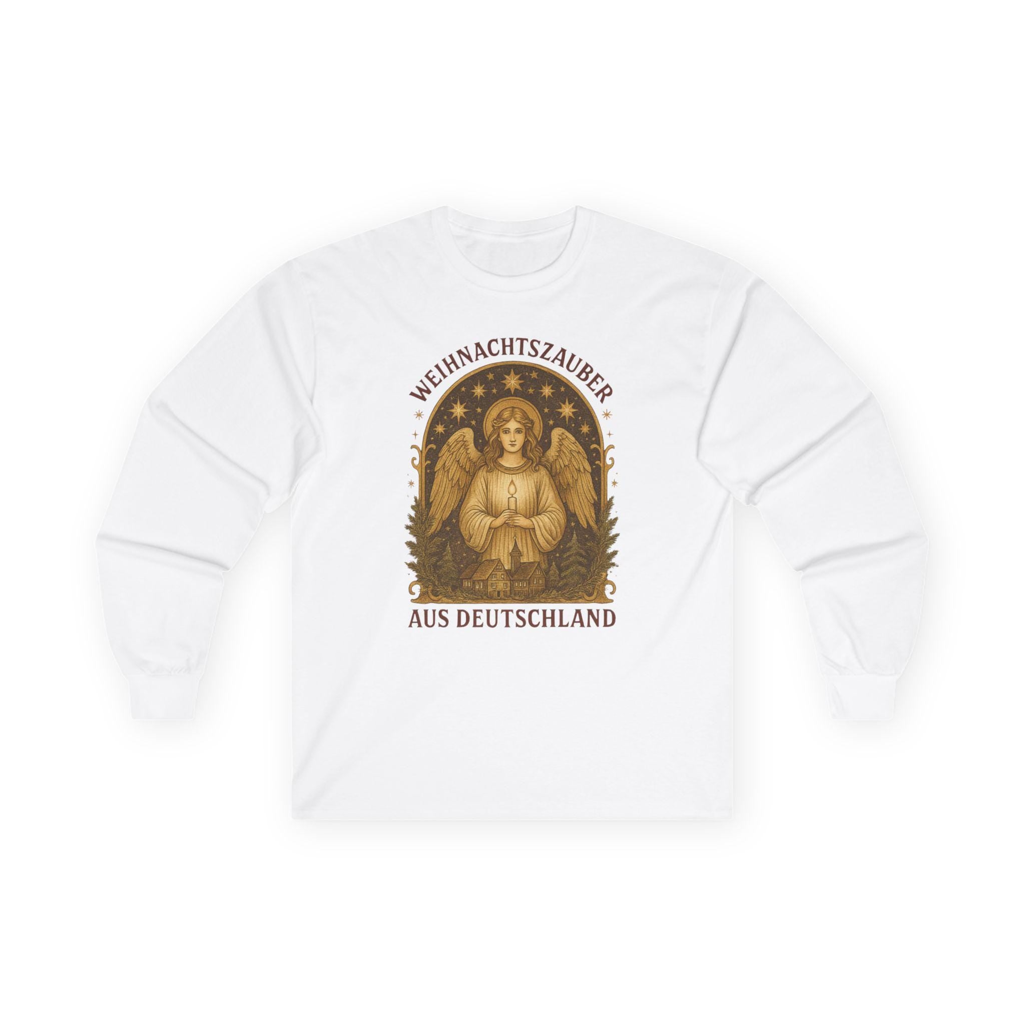 German Christmas Angel Long Sleeve Tee – Cozy Festive Unisex Holiday Shirt – German Xmas Market Aesthetic