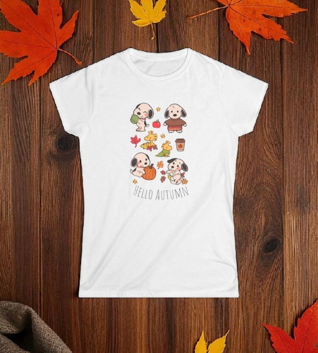 Hello Autumn Shirt, Fall Women’s Tee, Cute Pumpkin Fall Shirt, Cozy Autumn Vibes, Gezellig Shirt, Seasonal Graphic Tee, Gift for Her