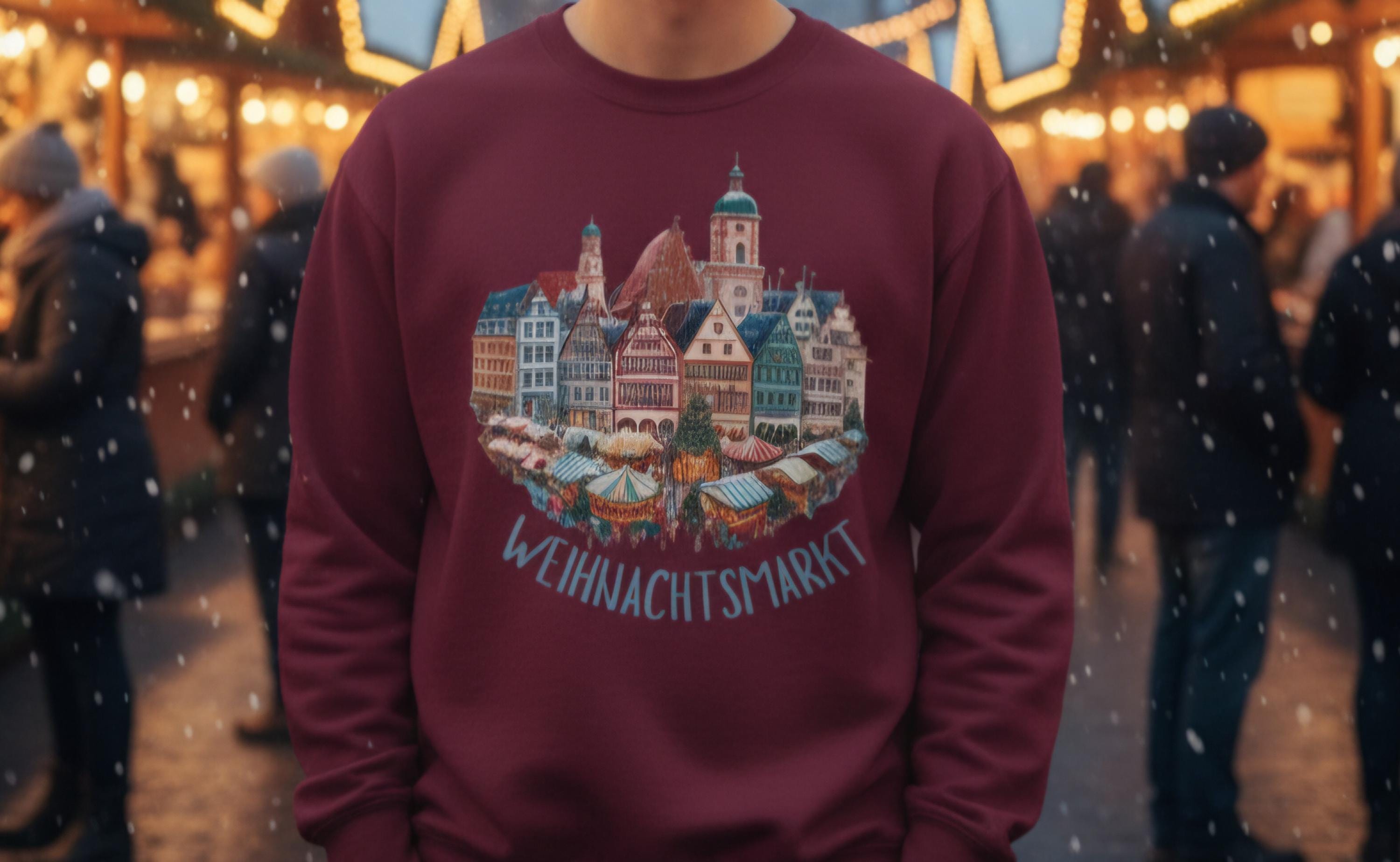 German Christmas Market Sweatshirt • St. Nicholas Holiday Jumper • European Christmas Sweater • Christkindlmarkt Cozy Pullover
