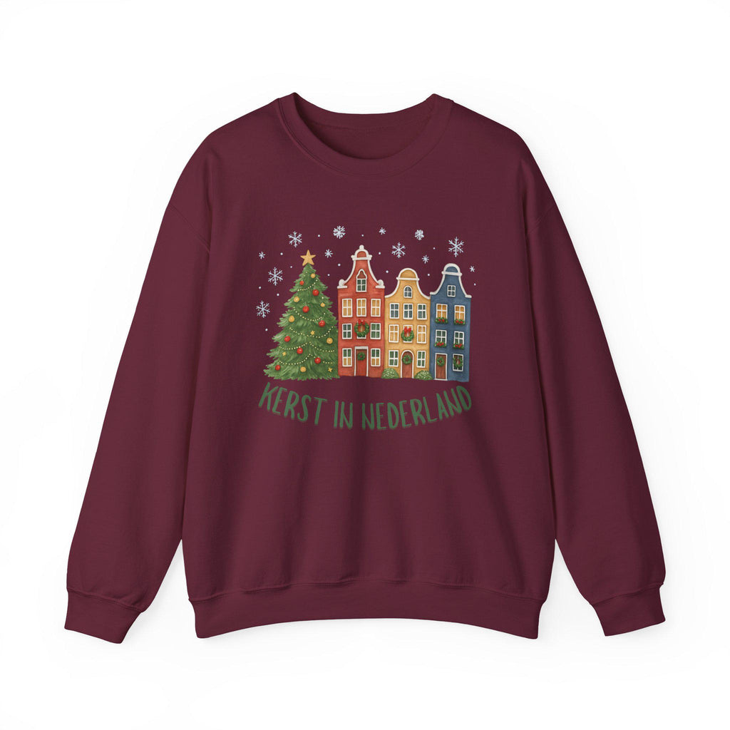 Dutch Christmas Sweatshirt – Amsterdam Winter Holiday Sweater – Netherlands Christmas Jumper – Dutch Canal Houses Pullover – European Holida