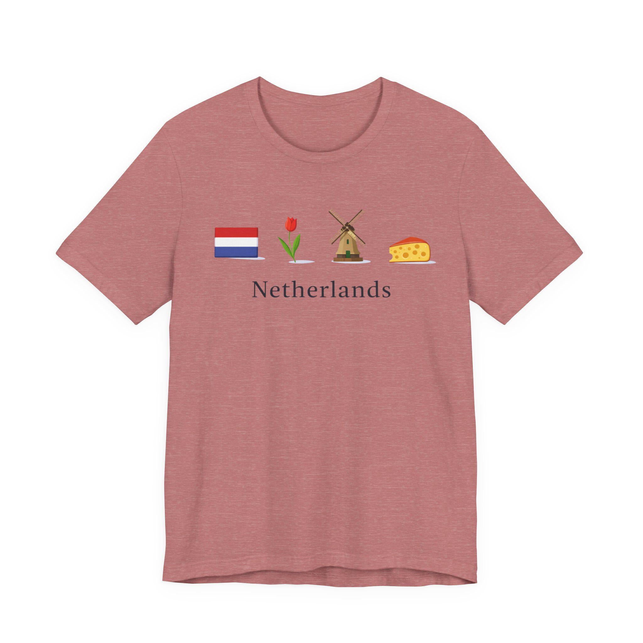 Netherlands Travel Shirt, Dutch Graphic Tee, Holland Travel Shirt, Netherlands Souvenir Shirt, Windmill Tulip Cheese Tee, Dutch Vacation