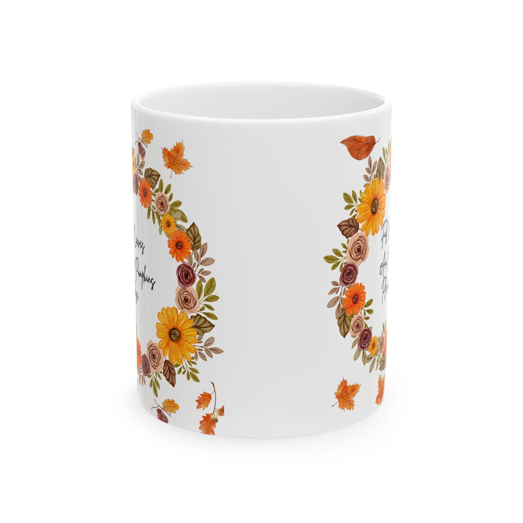 Autumn Floral Ceramic Coffee Mug - Fall Decor