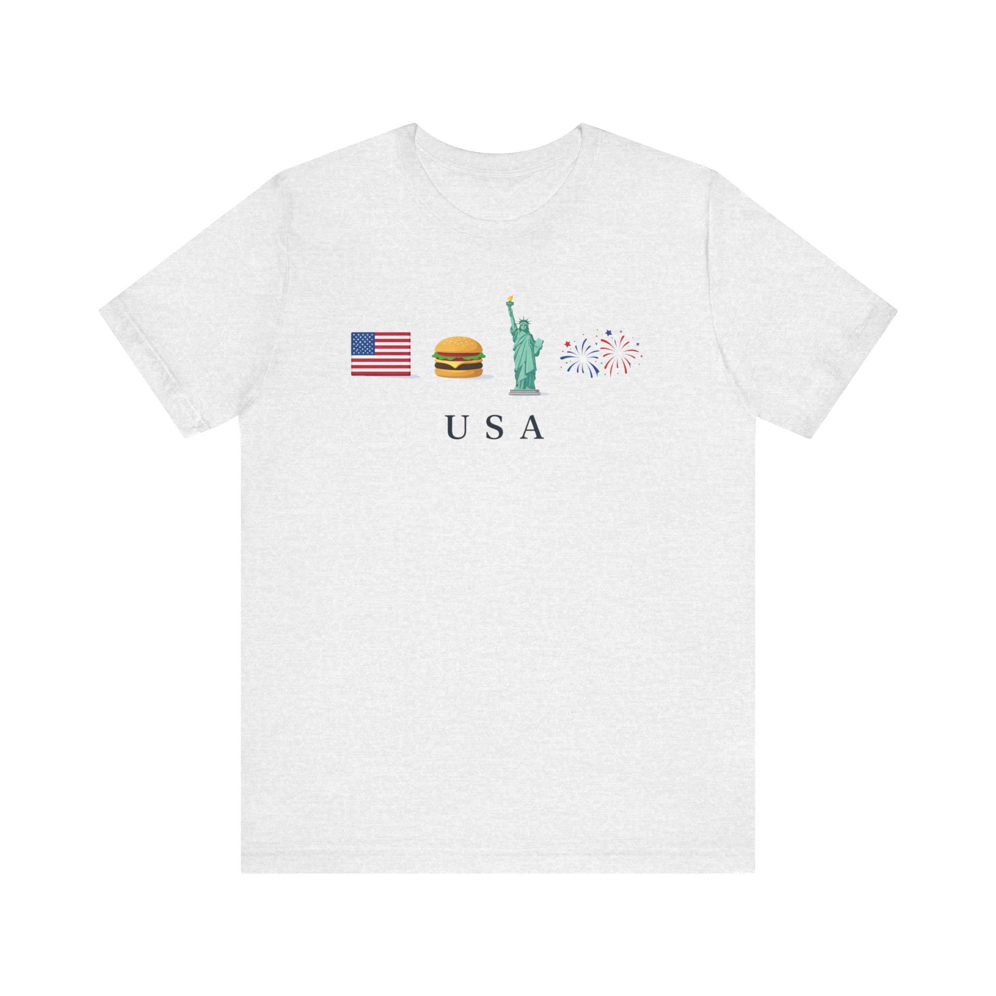 USA Graphic Shirt, America Travel Tee, Patriotic USA Shirt, Statue of Liberty Fireworks Tee, American Flag Shirt, USA Tourist Shirt, Fourth