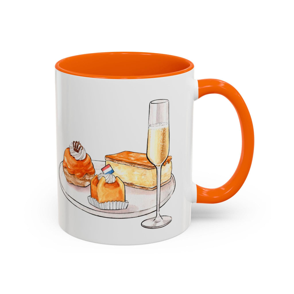 Kings Day Mug | Koningsdag | Champagne and Pastries Coffee Cup | Dutch Koningsdag Orange Aesthetic Mug | Netherlands Brunch Gift