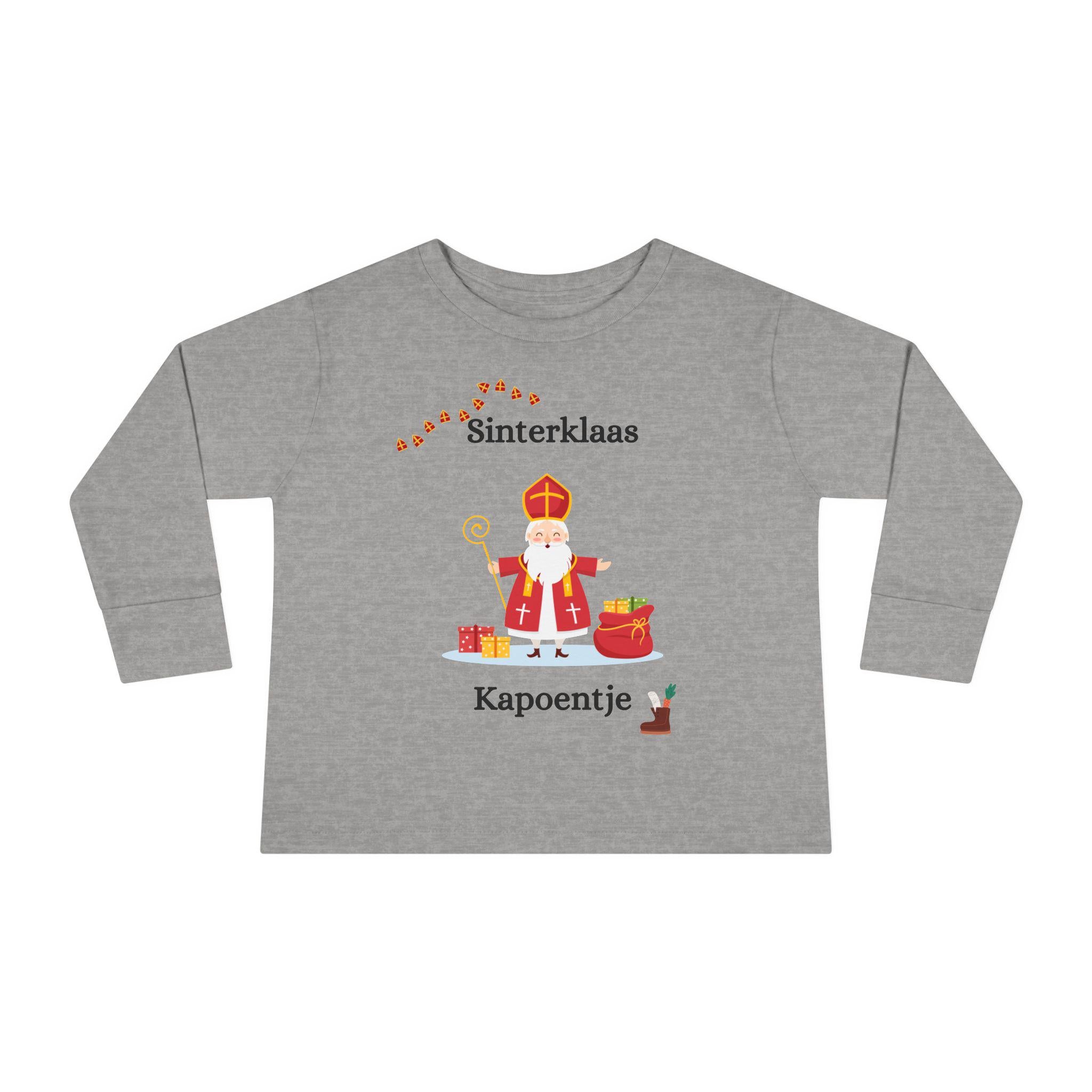Toddler Sinterklaas Long Sleeve Shirt – Cute Dutch Holiday Tee for Kids, Festive Sinterklaas Outfit, Kids December 5th Shirt