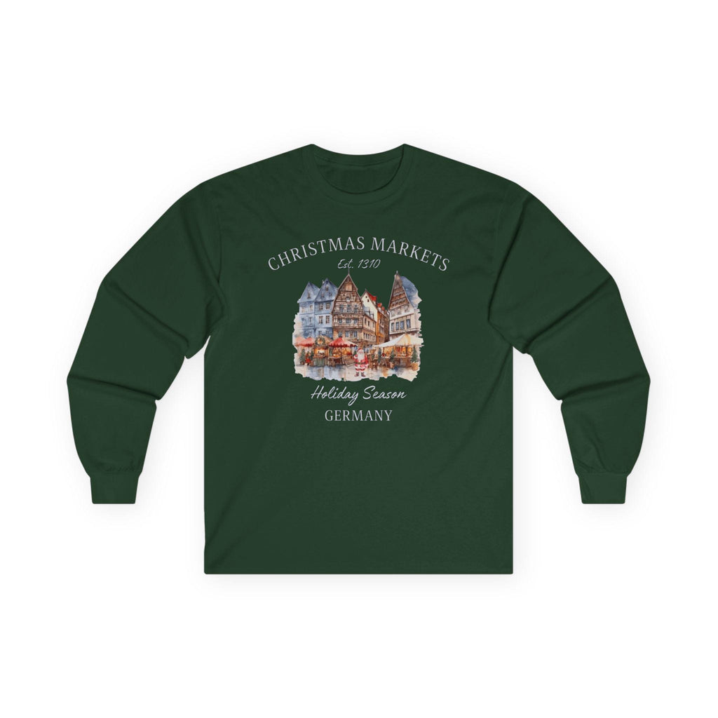 German Christmas Market Long Sleeve Shirt – Bavarian Weihnachtsmarkt Tee, Cozy Holiday Market Apparel