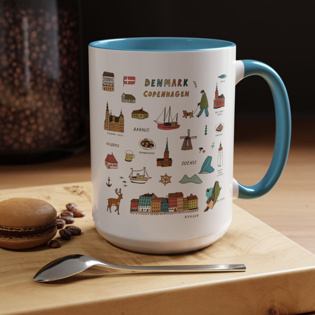 Denmark Travel Mug | Copenhagen Landmarks Cup | Scandinavian Illustration Mug | Nordic Gift