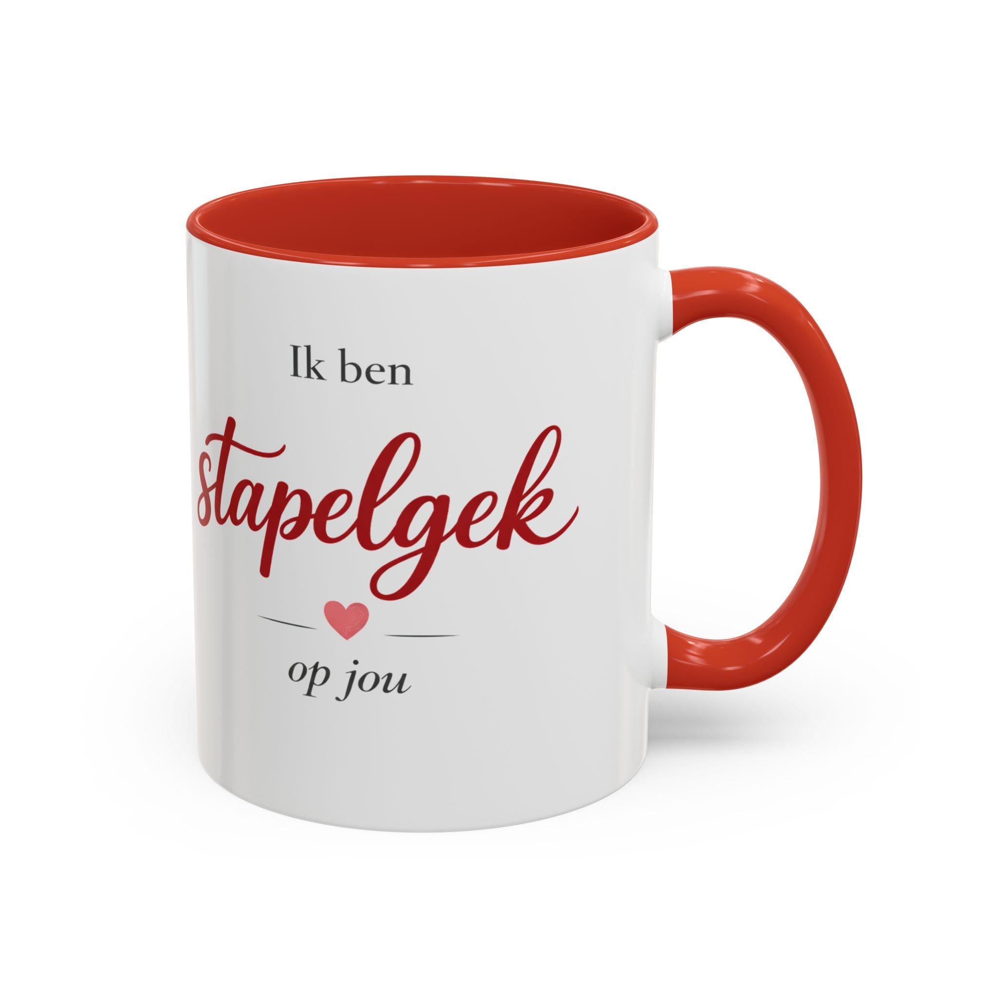 Dutch Valentine Mug | Ik ben stapelgek op jou | Cute European Love Coffee Cup | Romantic Valentines Day Gift for Him or Her