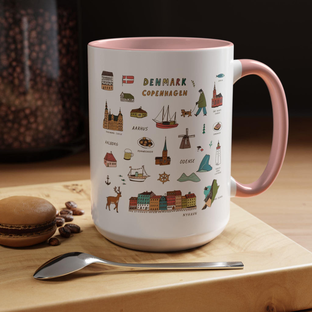 Denmark Travel Mug | Copenhagen Landmarks Cup | Scandinavian Illustration Mug | Nordic Gift