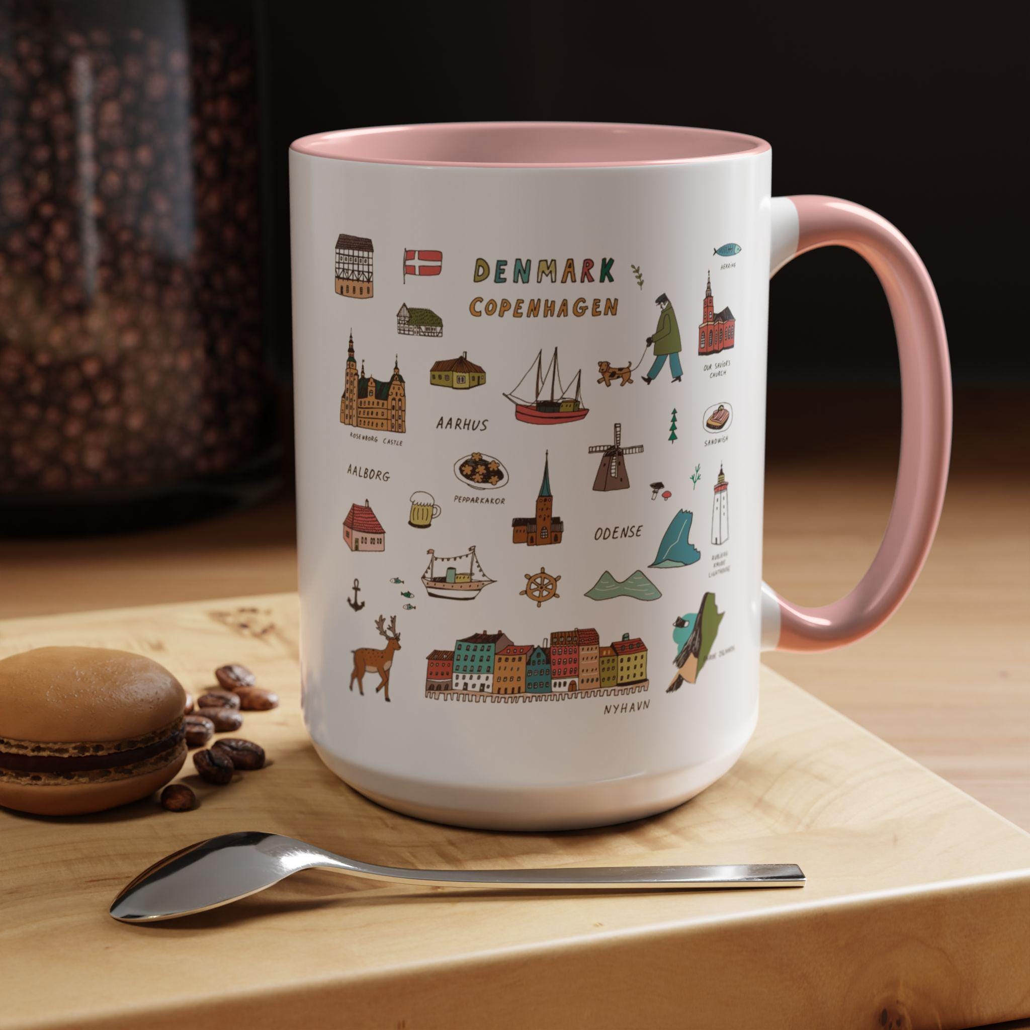 Denmark Travel Mug | Copenhagen Landmarks Cup | Scandinavian Illustration Mug | Nordic Gift