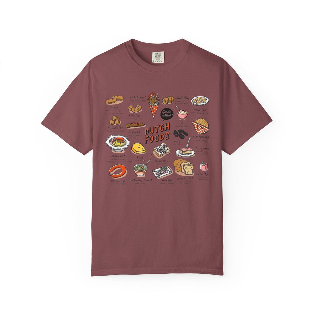 Dutch Food T-Shirt • Netherlands Cuisine Illustration Tee • Stroopwafel Herring Bitterballen Top • Dutch Heritage Shirt • Foodie Gift