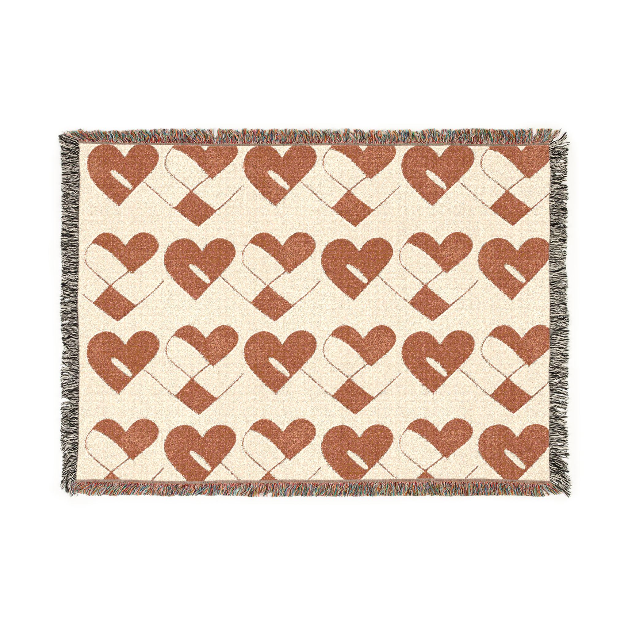 Danish Folk Heart Blanket | Scandinavian Hygge Throw | Nordic Julehjerte Design | Cozy Neutral Home Decor | Minimalist Nordic Blanket