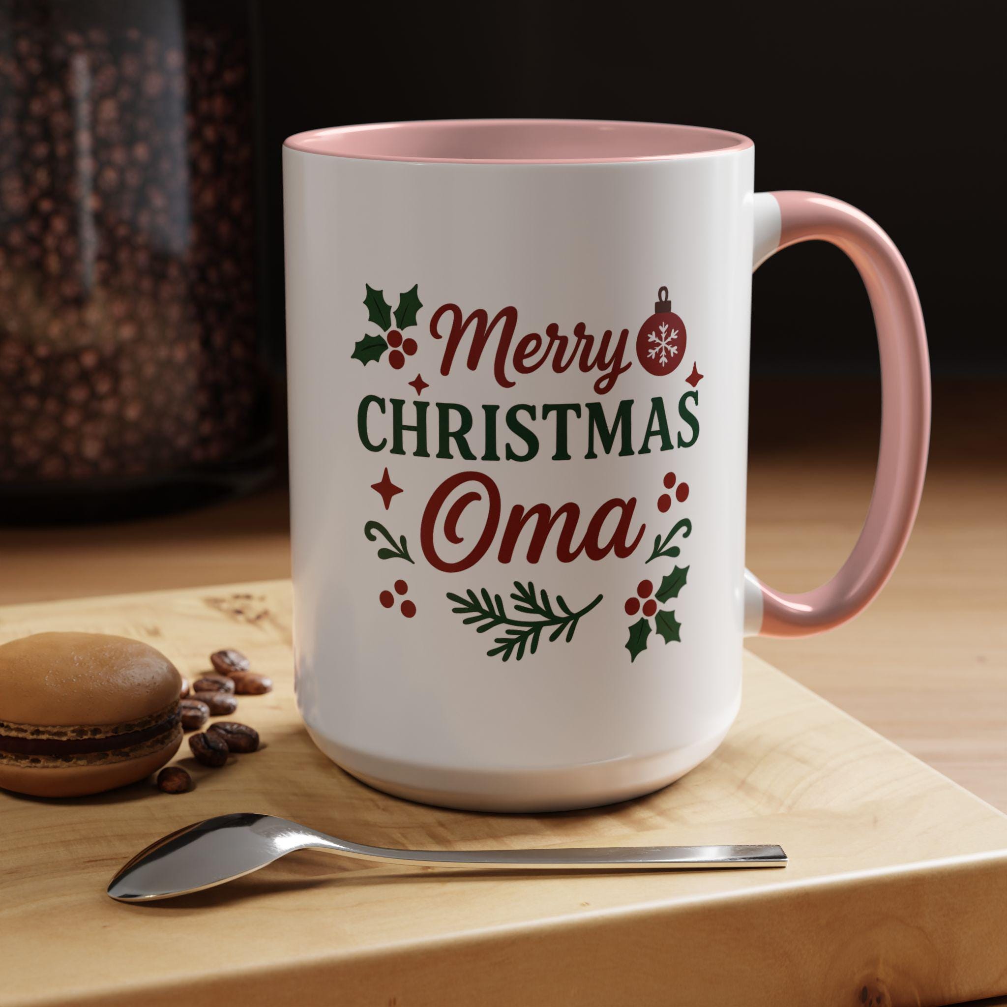 Merry Christmas Oma Coffee Mug, Dutch German Grandmother Gift