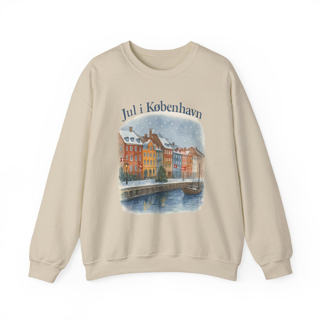 Jul i København Danish Christmas Sweatshirt | Copenhagen Nyhavn Watercolor | Hygge Crewneck | Denmark Winter Scene Sweater | Scandinavian