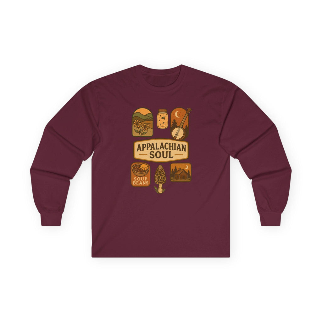 Appalachian Soul Long Sleeve Shirt • Mountain Nature Tee • Rustic Outdoors Hiking Top • Cozy Country Unisex Shirt