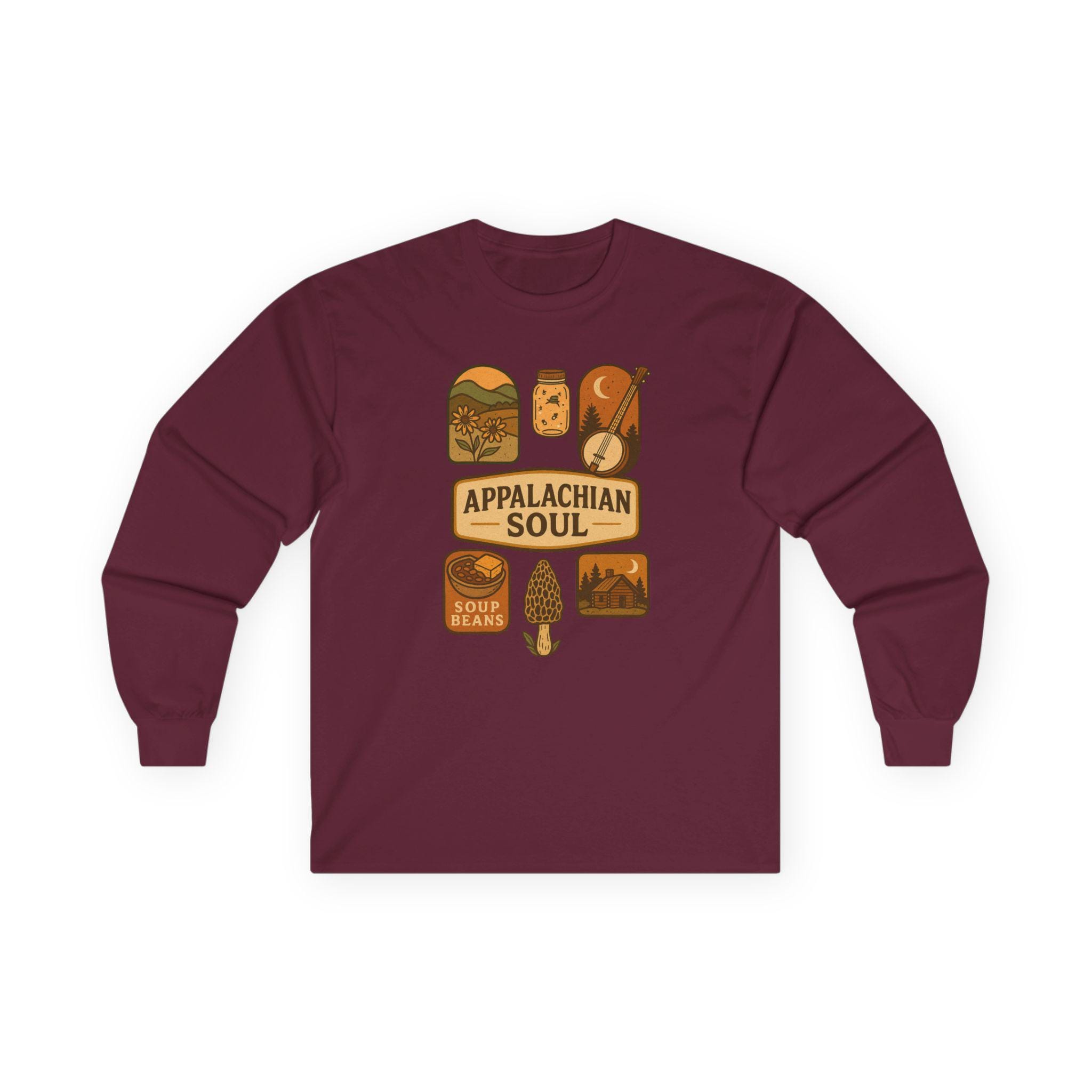 Appalachian Soul Long Sleeve Shirt • Mountain Nature Tee • Rustic Outdoors Hiking Top • Cozy Country Unisex Shirt