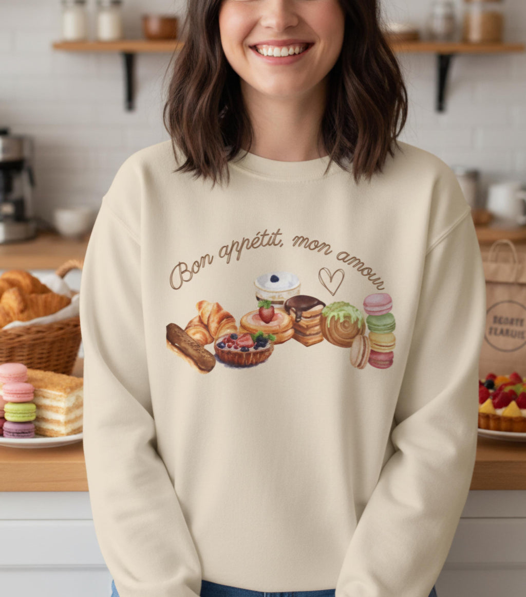 French Dessert Sweatshirt • Patisserie Crewneck • Cute Paris Food Lover Gift • Bon Appétit Sweater