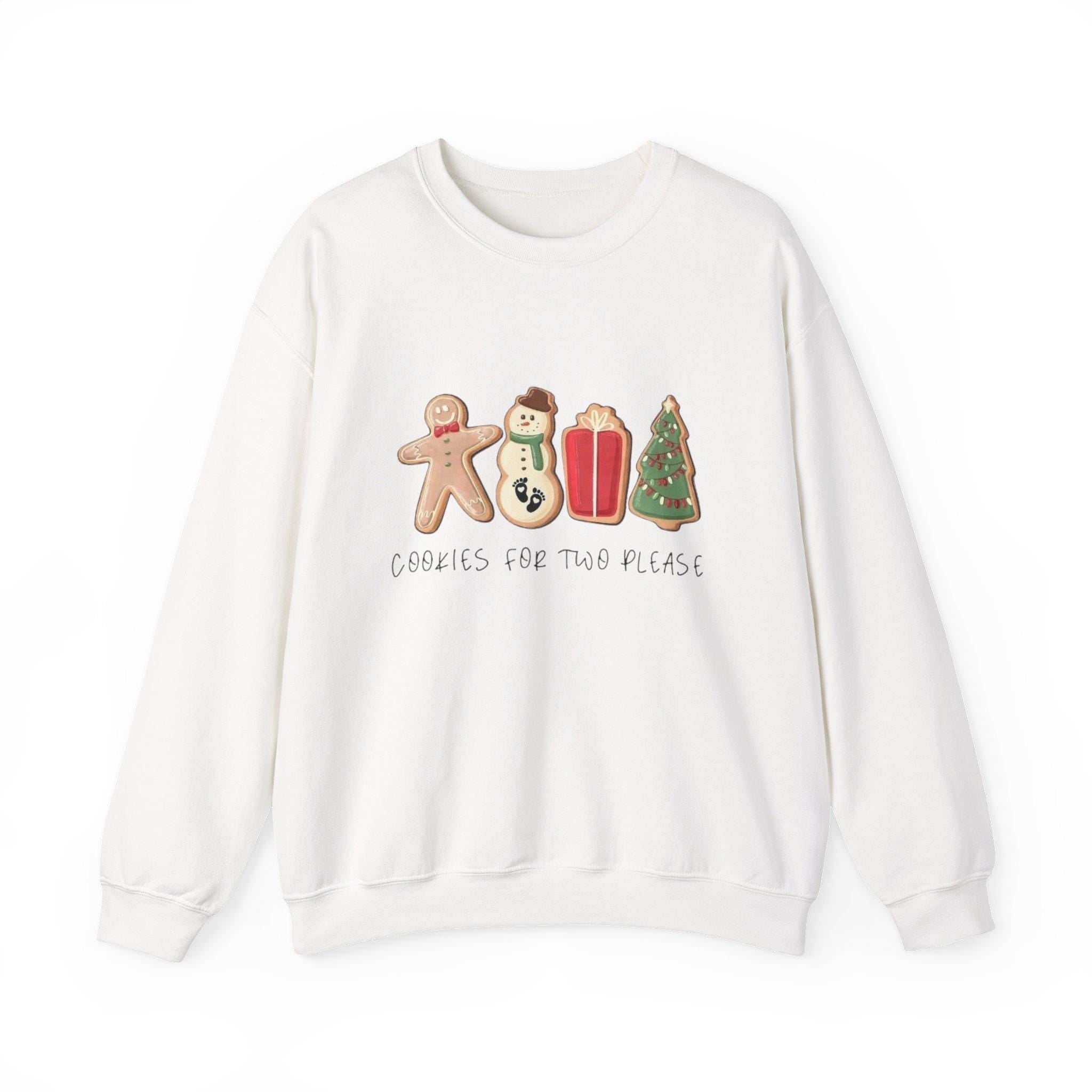 Maternity Christmas Sweatshirt • Cookies for Two Pregnancy Announcement • Cute Holiday Mom-to-Be Sweater • Cozy Pregnancy Reveal Crewneck