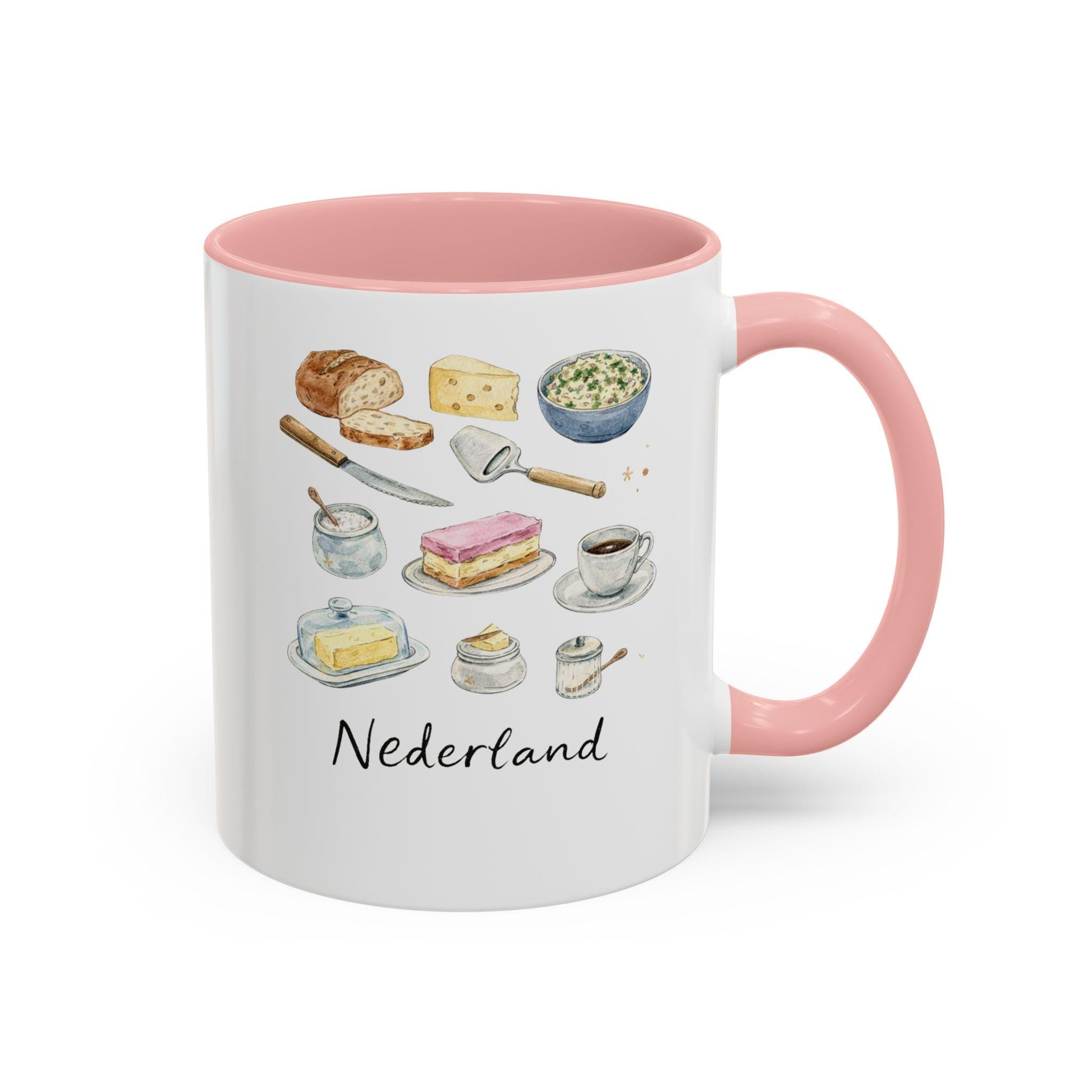 Nederland Mug | Dutch Comfort Food Watercolor Mug | Cozy European Kitchen Art Cup | Netherlands Gift | Gezellig Coffee Mug