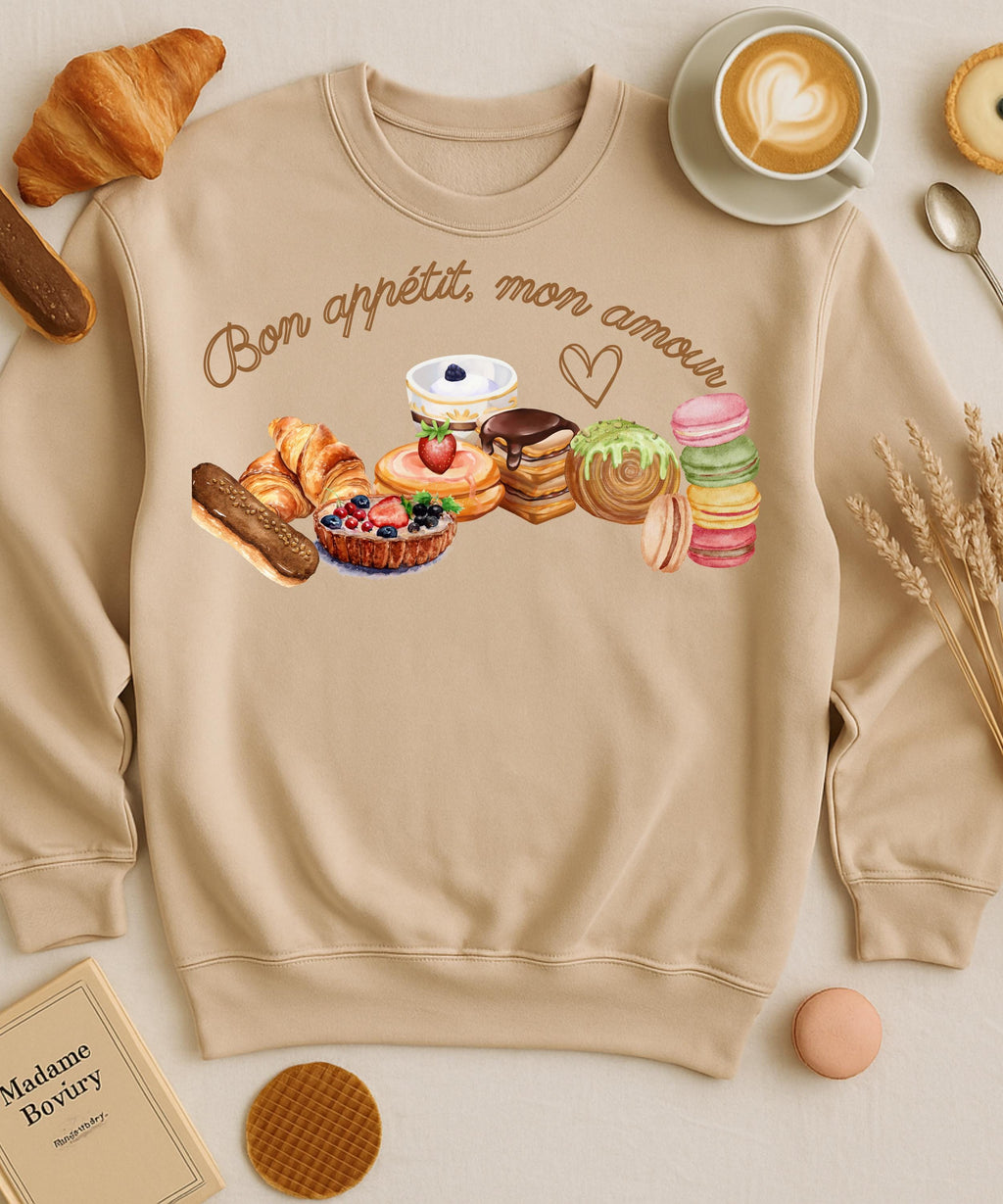 French Dessert Sweatshirt • Patisserie Crewneck • Cute Paris Food Lover Gift • Bon Appétit Sweater