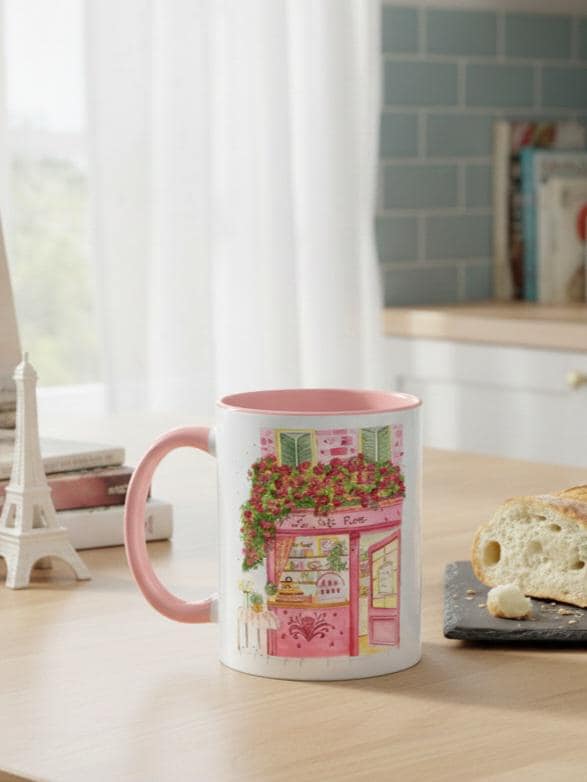 Paris Café Mug | French Cottagecore Coffee Cup | Floral Parisian Coffee Mug | Aesthetic Tea Mug | Romantic Gift