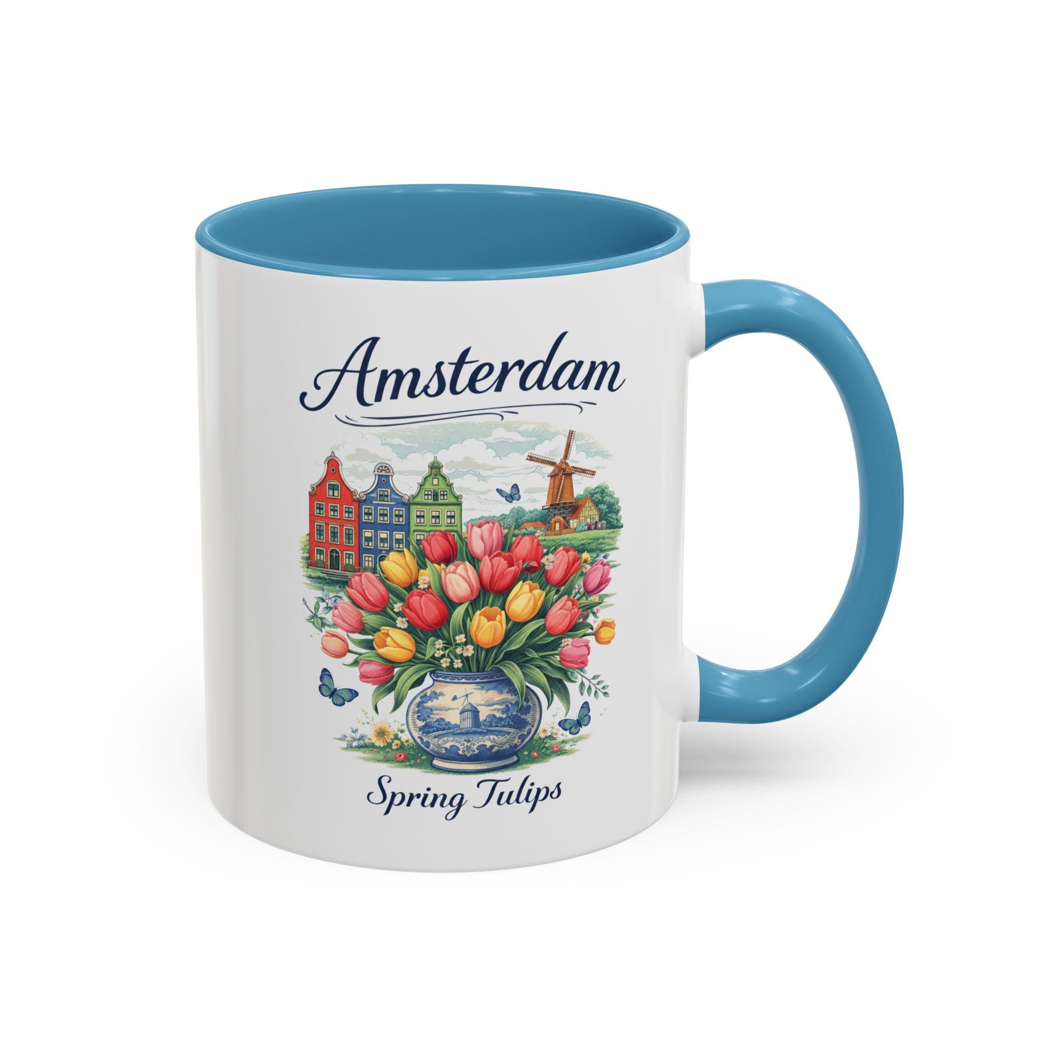 Amsterdam Tulip Mug | Dutch Spring Coffee Cup | Netherlands Travel Mug | Tulip Field Aesthetic Mug | Holland Gift | European Aesthetic Mug