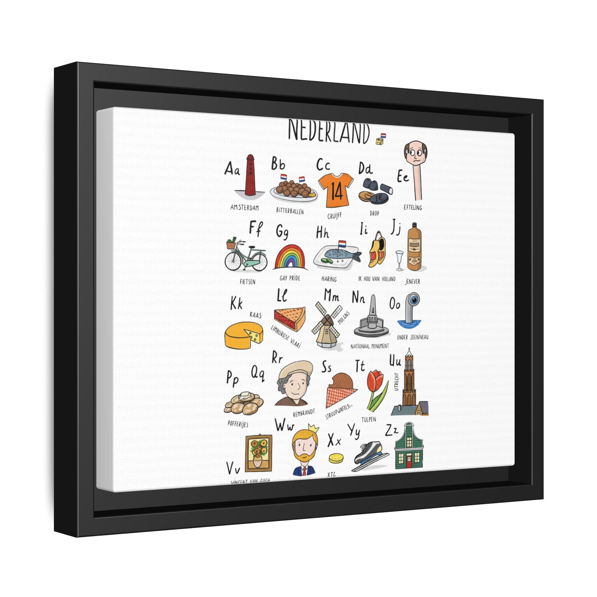 Netherlands Alphabet Print | Dutch A Z Wall Art | Scandinavian Nursery Decor | Minimalist Educational Poster | Framed or Unframed