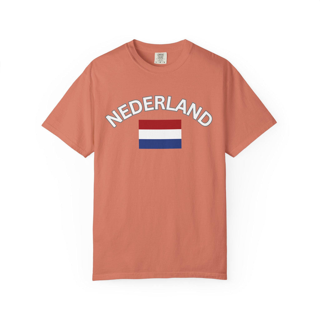Nederland T-Shirt | Dutch Flag Shirt | Netherlands Graphic Tee | Unisex Garment-Dyed Shirt | Holland Travel Gift