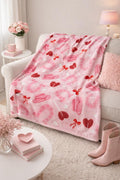 Valentine Cowgirl Blanket | Pink Western Heart Throw Kawaii | Coquette Cowboy Decor | Cute Romantic Gift for Her | Western Valentines Day