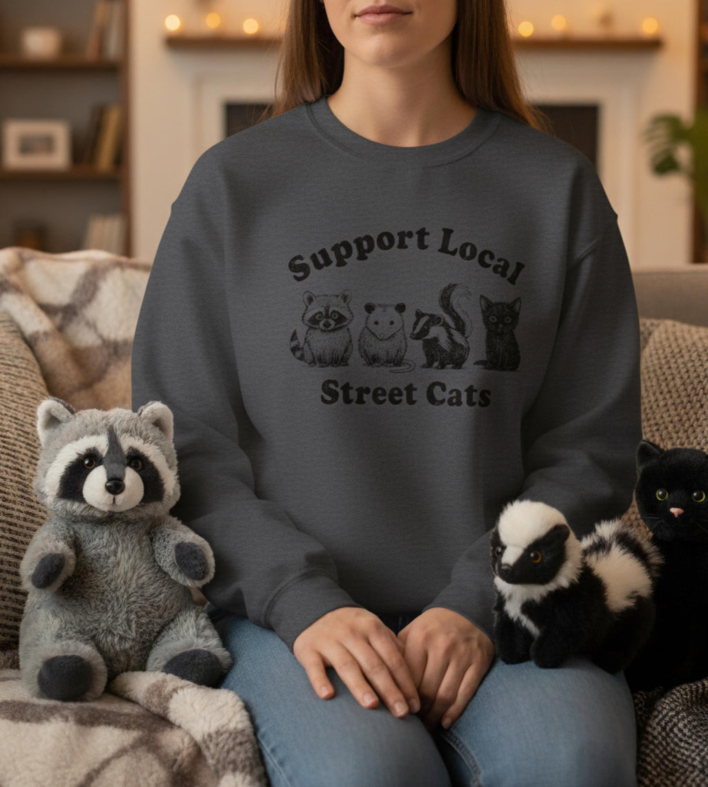 Funny Cat Lover Sweatshirt • Support Local Cats Crewneck • Adopt Don’t Shop Shirt • Cute Rescue Cat Sweatshirt Gift