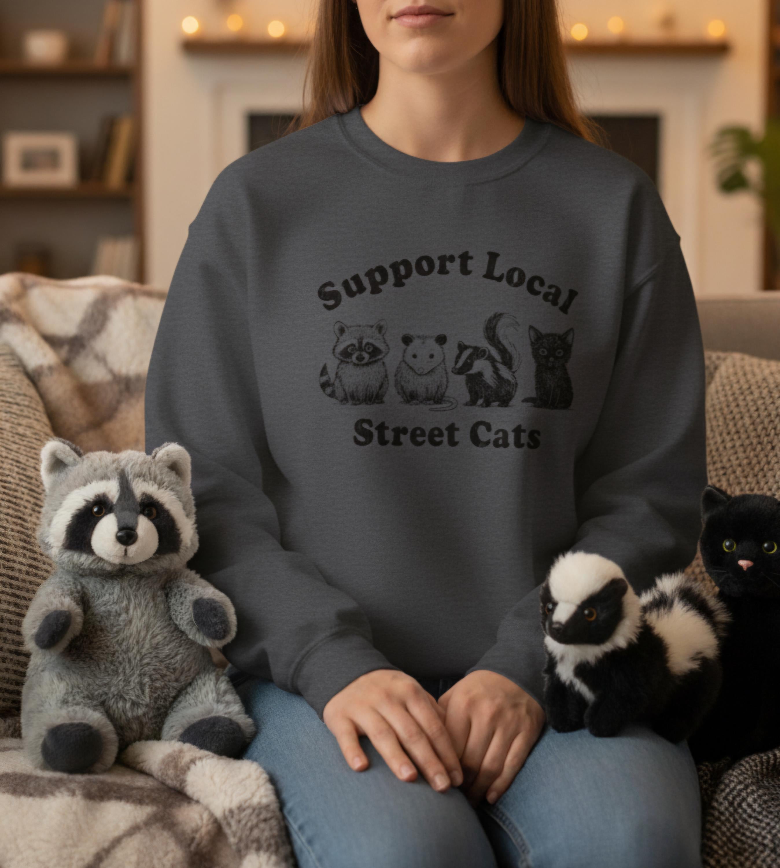 Funny Cat Lover Sweatshirt • Support Local Cats Crewneck • Adopt Don’t Shop Shirt • Cute Rescue Cat Sweatshirt Gift