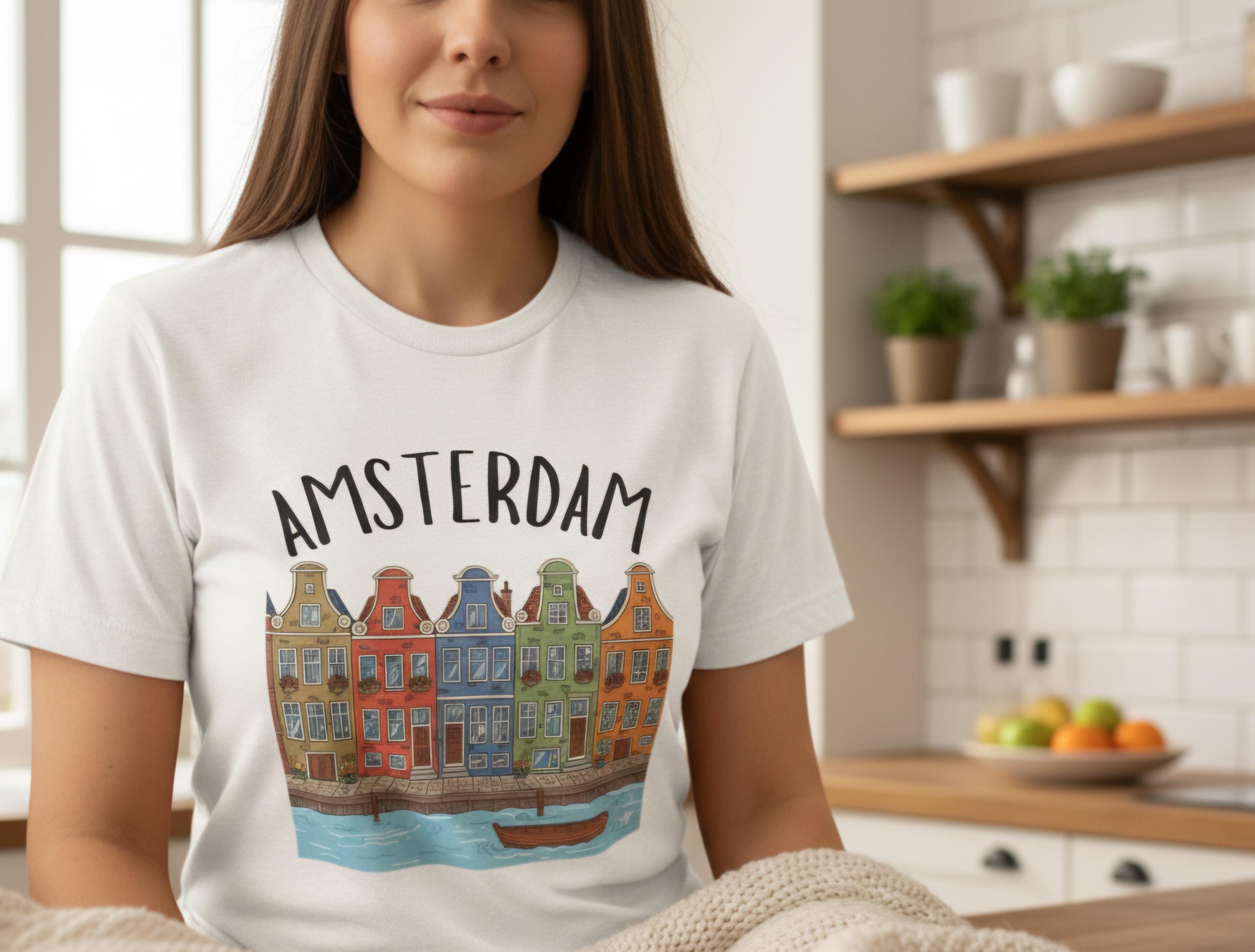 Amsterdam Canal Houses Shirt • Dutch Travel Tee • Netherlands Graphic Tee • Cute Amsterdam T-Shirt • Holland Travel Gift