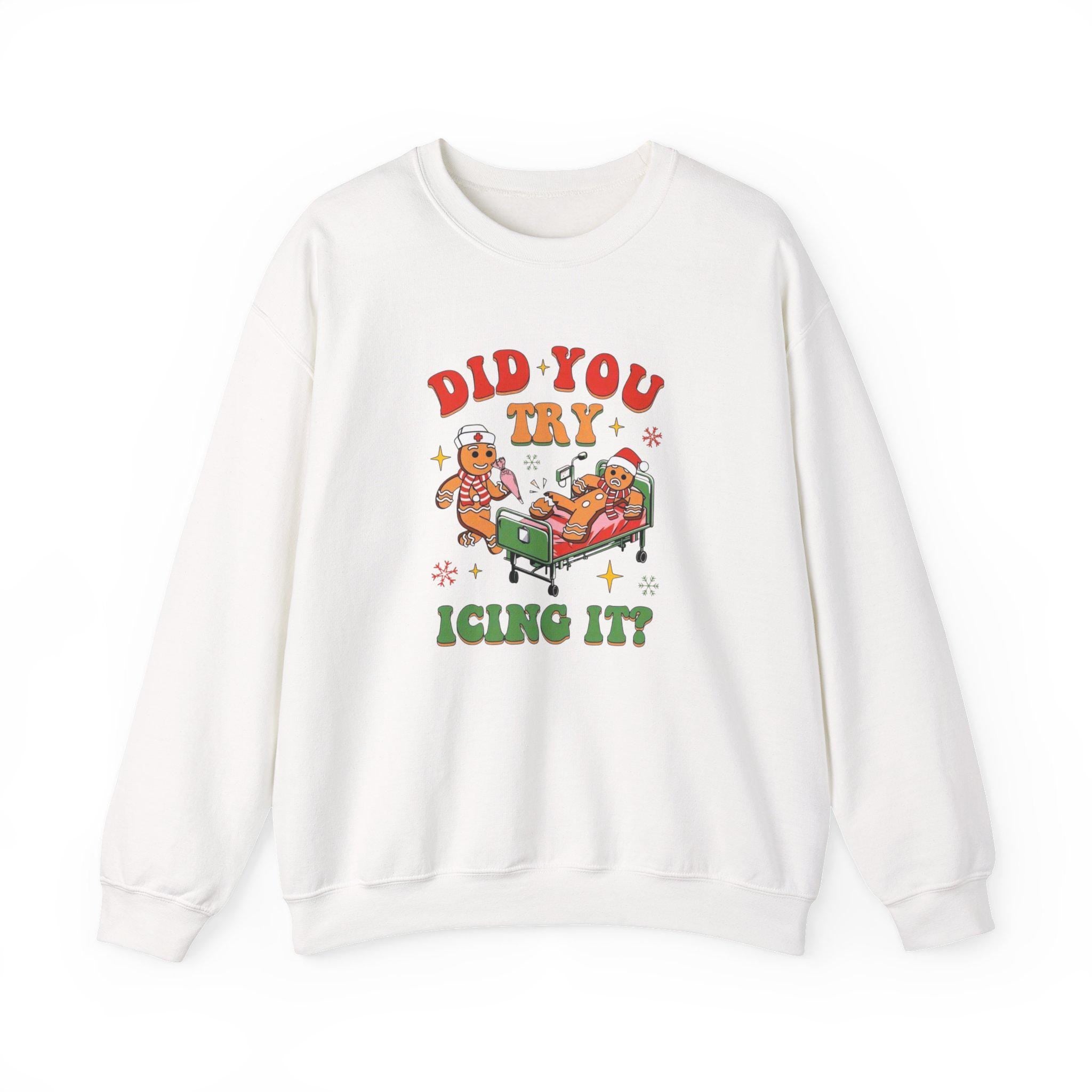 Gingerbread Nurse Sweatshirt – Funny Christmas Crewneck, Cute Holiday Nurse Gift, Cozy Winter Cookie Sweater, Festive Nursing Apparel, Unise