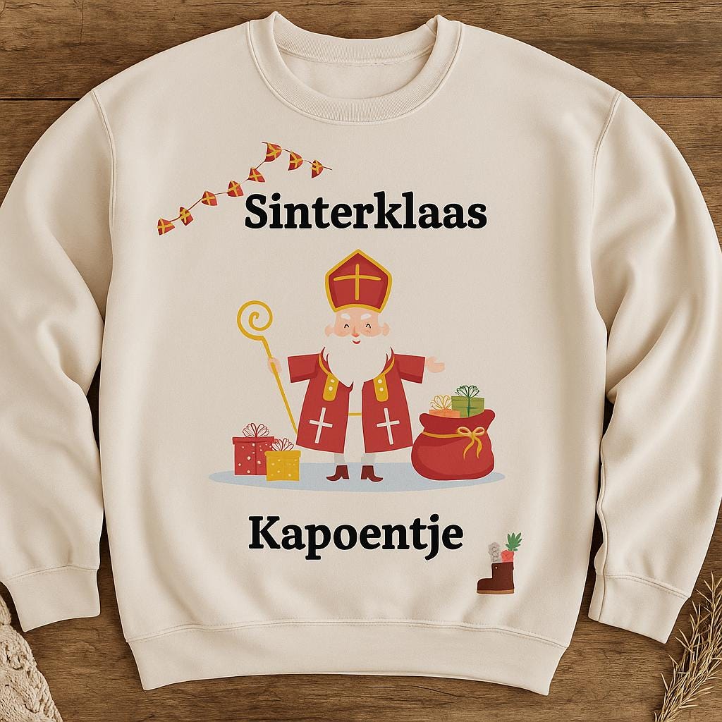Sinterklaas Sweatshirt • Dutch Christmas Crewneck • Kapoentje Sweater • Netherlands Holiday Tradition Shirt • Cozy Saint Nicholas Pullover