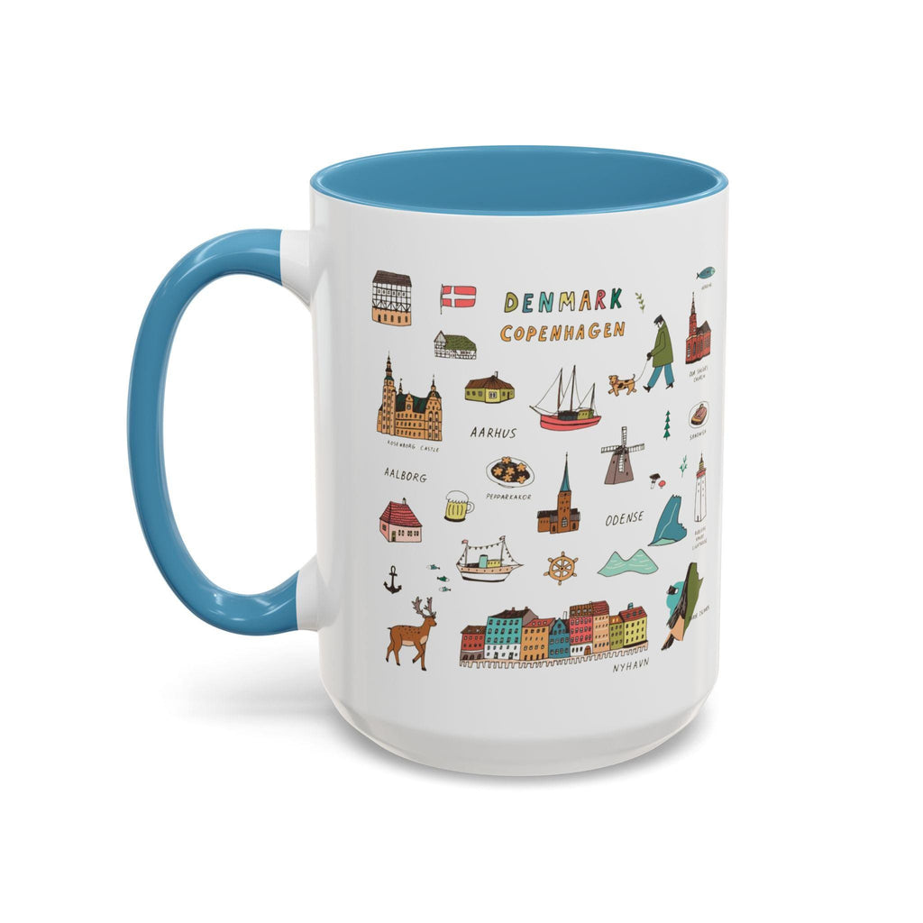 Denmark Travel Mug | Copenhagen Landmarks Cup | Scandinavian Illustration Mug | Nordic Gift