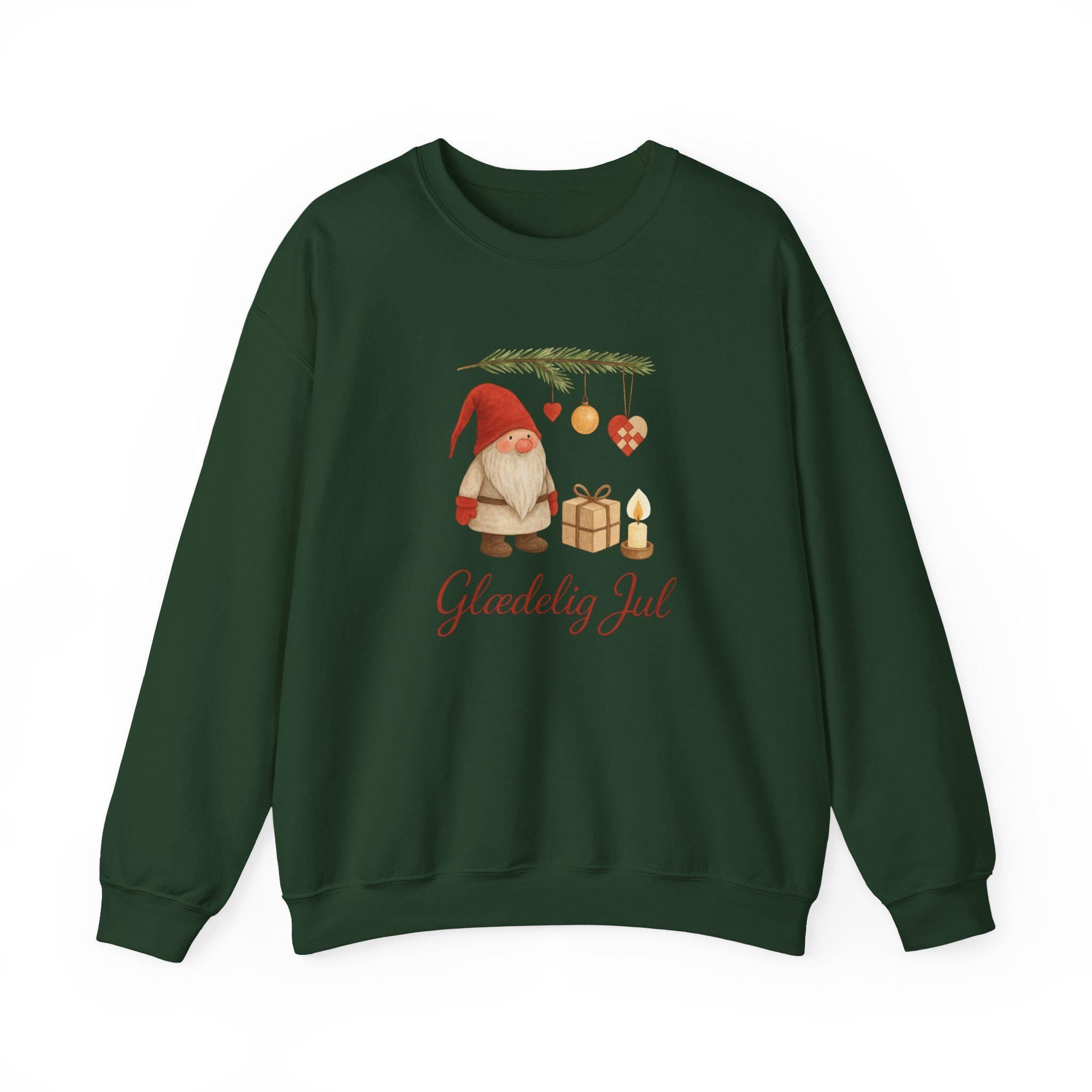 Scandinavian Gnome Christmas Sweatshirt, Danish Holiday Jumper, Cozy Nordic Winter Sweater, Hygge Xmas Crewneck, Cute Christmas Gift