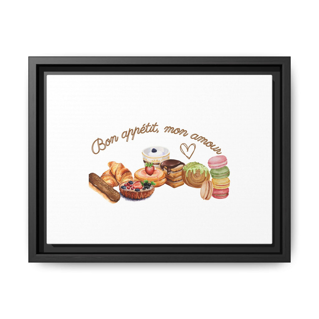 French Desserts Canvas Wall Art: Bon Appétit Mon Amour Kitchen Decor