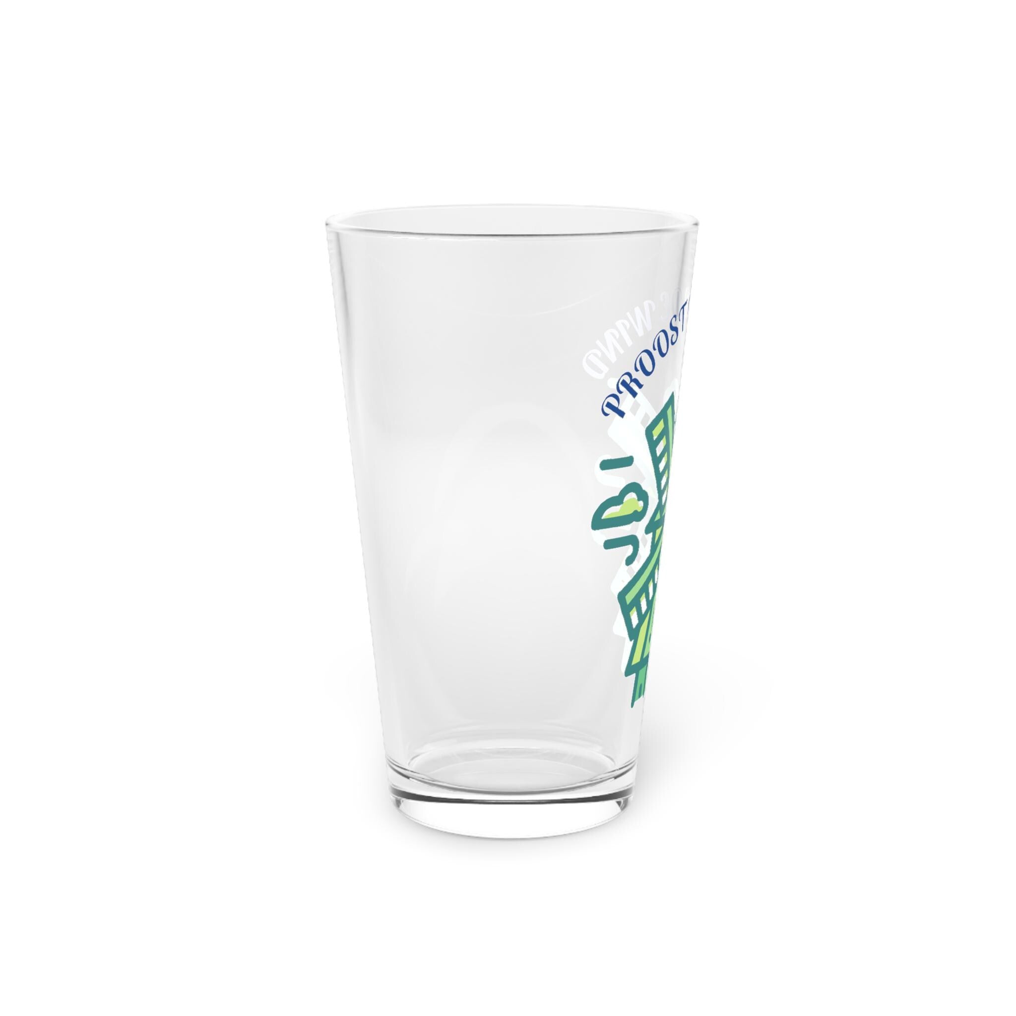 Proost Op De Wind Pint Glass • Dutch Beer Glass 16oz • Netherlands Gift • Windmill Drinkware for Craft Beer Lovers