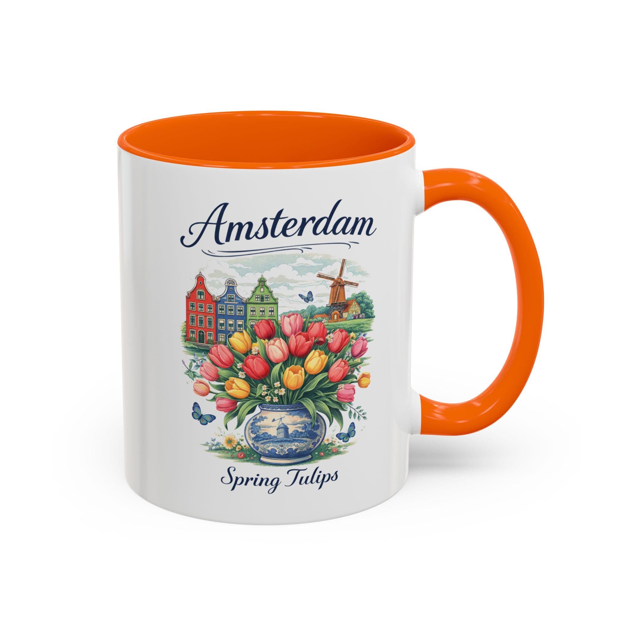Amsterdam Tulip Mug | Dutch Spring Coffee Cup | Netherlands Travel Mug | Tulip Field Aesthetic Mug | Holland Gift | European Aesthetic Mug