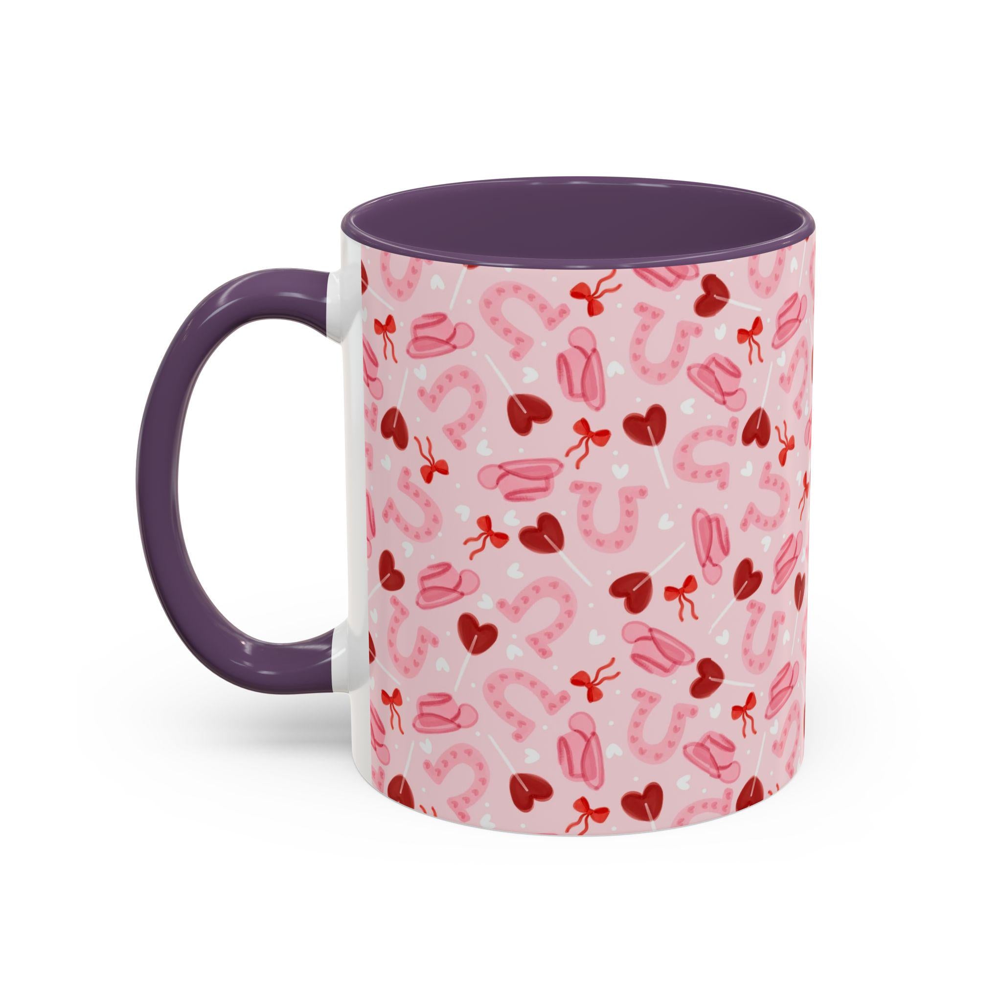 Valentine Cowgirl Mug | Pink Western Heart Coffee Cup | Coquette Cowboy Mug | Cute Valentine Gift for Her | Western Love Mug