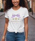 Mardi Gras 2026 Sweatshirt for Women, Coquette Carnival Bow Fleur de Lis, Mardi Gras Mon Chéri, Feminine New Orleans Festival Shirt