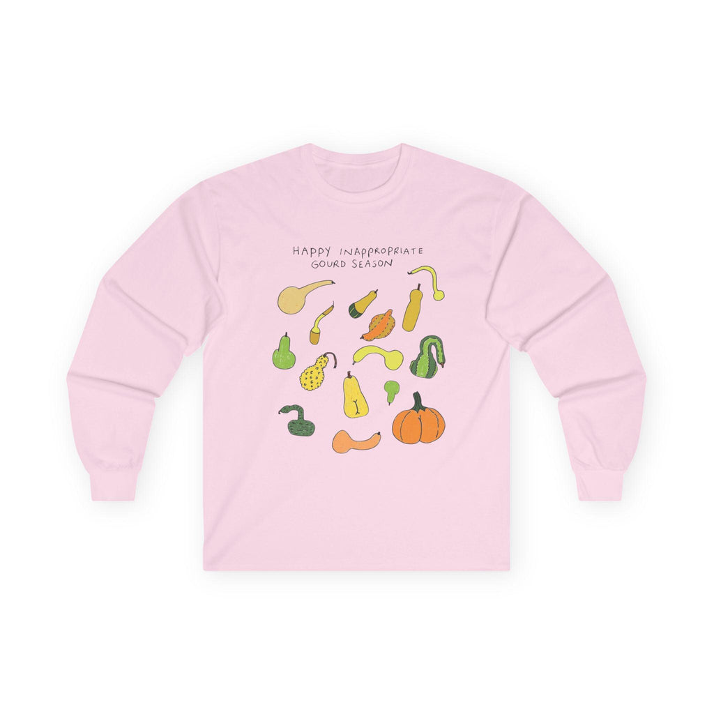 Funny Gourd Season Long Sleeve Shirt • Fall Humor Tee • Autumn Pumpkin Shirt • White Elephant Gift for Adults • Cozy Thanksgiving Long Sleev