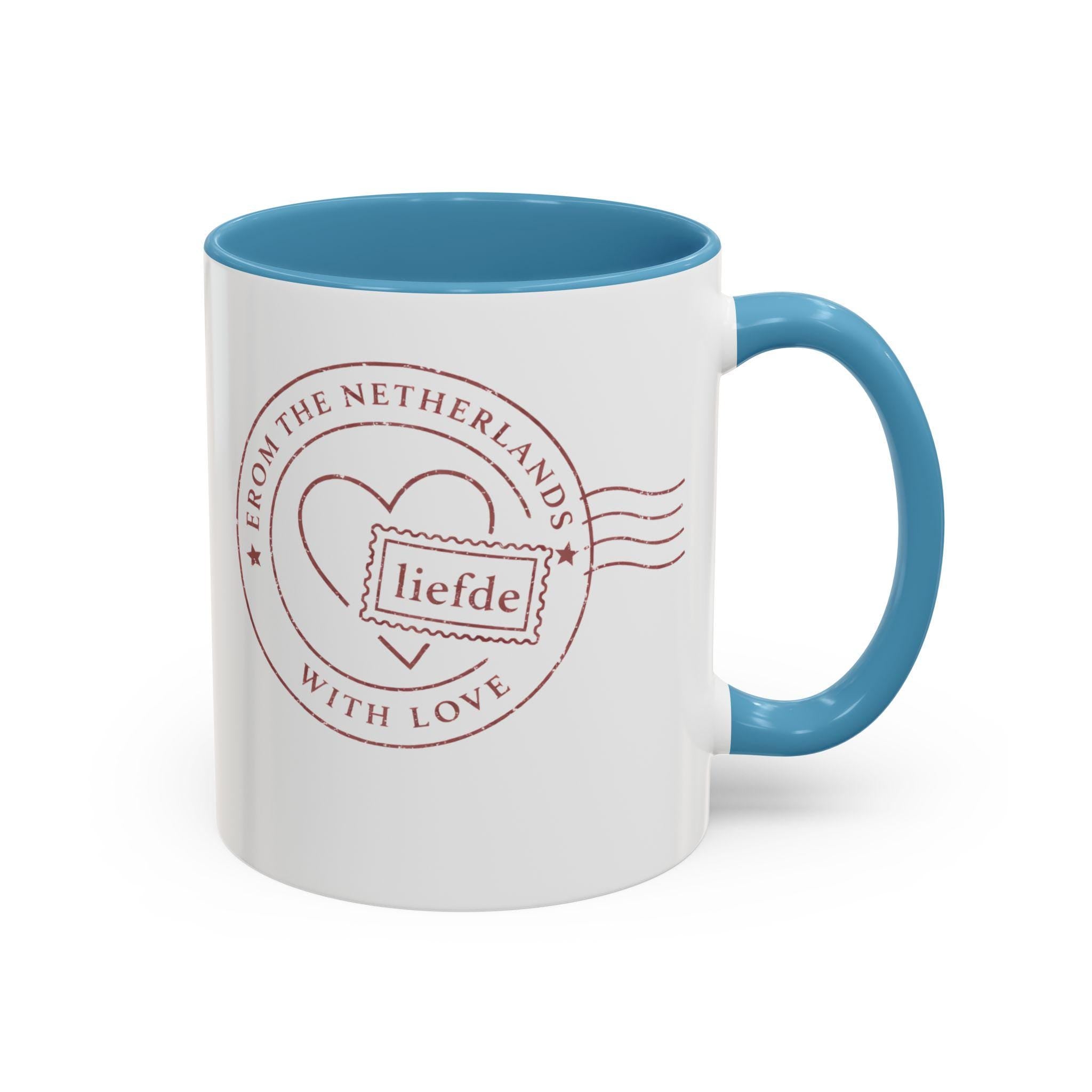 From the Netherlands With Love Mug | Dutch Valentine Coffee Mug | Minimal European Love Gift | Liefde Ceramic Mug