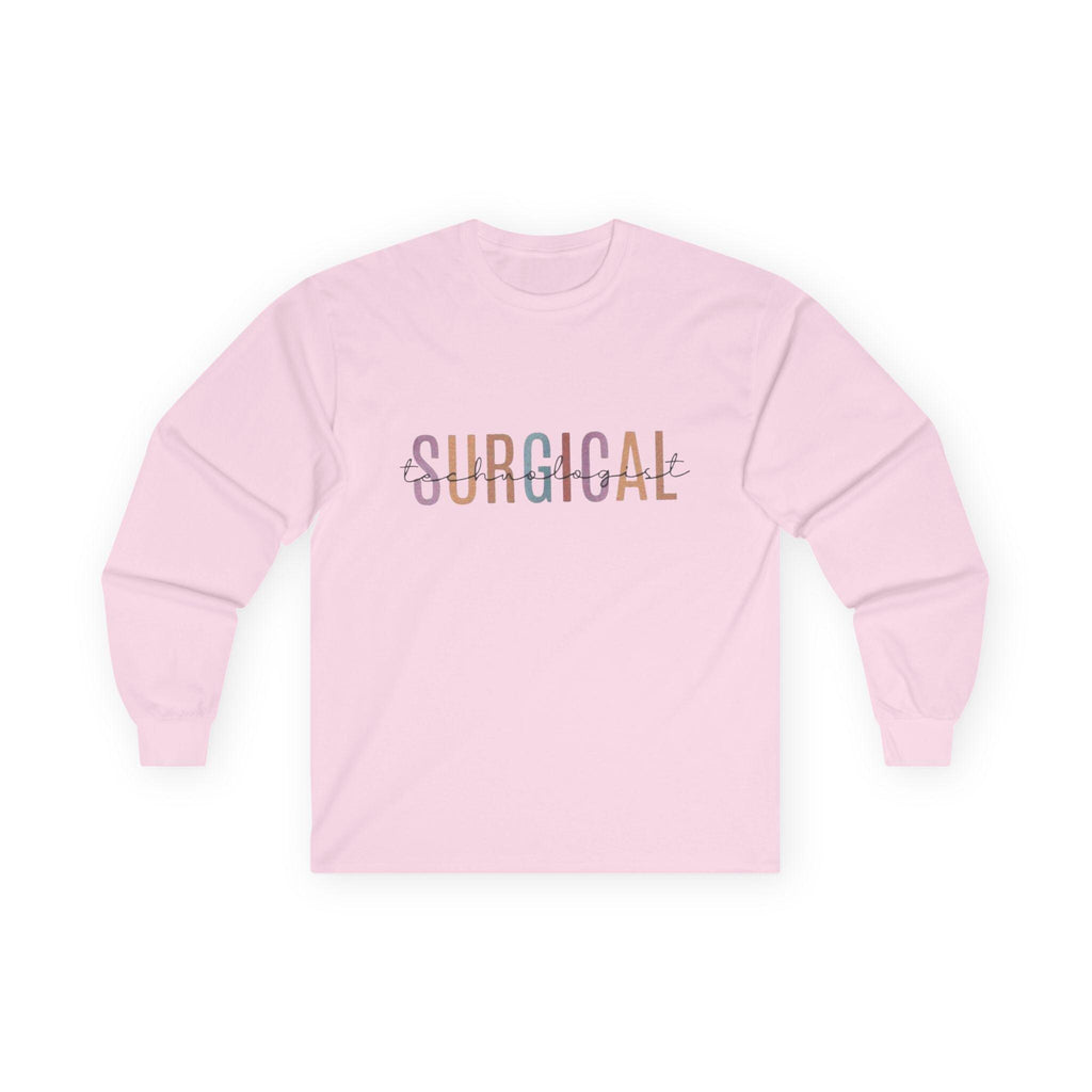 Surgical Tech Long Sleeve Tee: Vintage Style Cotton, Medical Apparel
