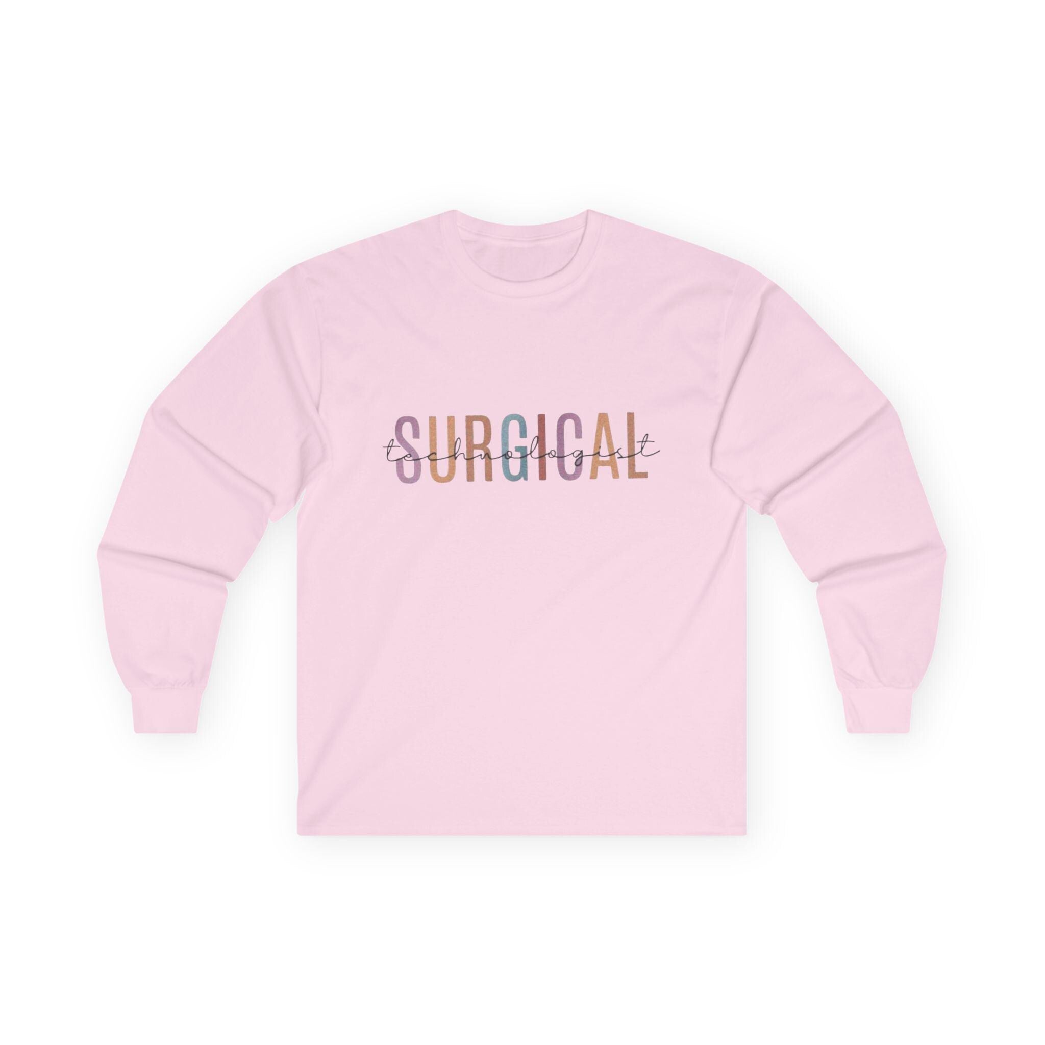 Surgical Tech Long Sleeve Tee: Vintage Style Cotton, Medical Apparel