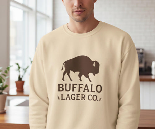 Buffalo Lager Co. Sweatshirt | Western Beer Crewneck | Bison Graphic Pullover | Retro Brewery Shirt | Country Western Unisex Sweater