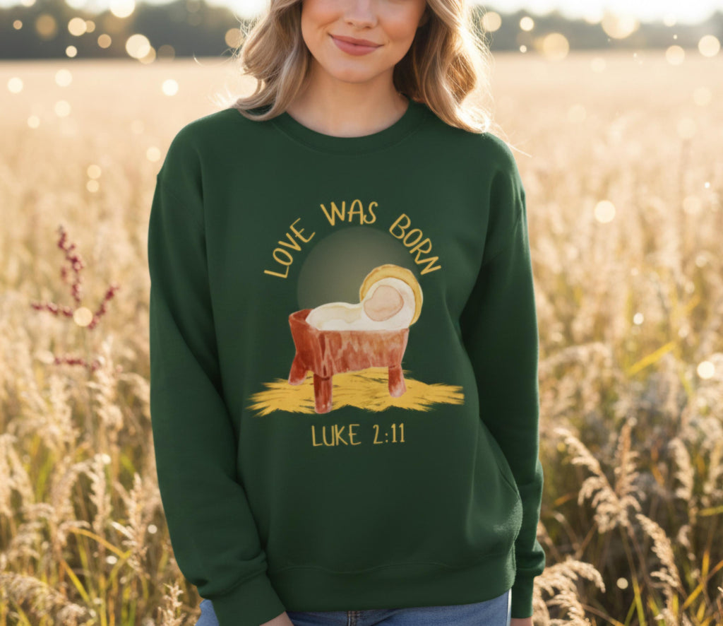 Nativity Christmas Sweatshirt | Embroidered Christian Jumper | Holy Family Sweater | Religious Christmas Gift | Faith Apparel