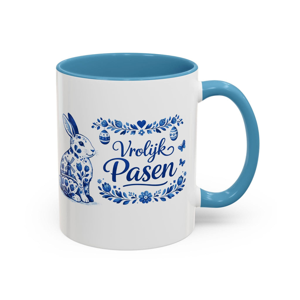 Vrolijk Pasen Mug | Dutch Easter Bunny Coffee Cup | Delft Blue Bunny Mug | Netherlands Spring Gift | European Easter Decor